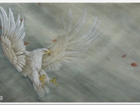 郑路迅工笔鹰《舞秋风》