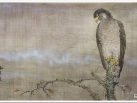 郑路迅工笔鹰《紫气东来》