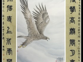 郑路迅工笔鹰《鹰击长空》