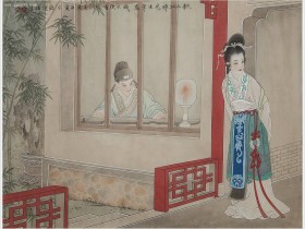 黄丽工笔《王叔晖笔意 西厢记之听琴》