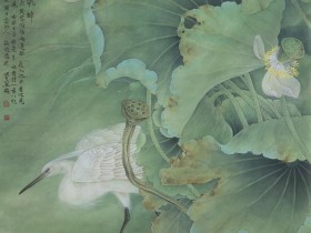 郑路迅工笔荷花《清气满乾坤》