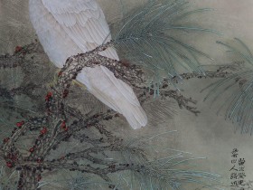 郑路迅工笔鹰《素练图》