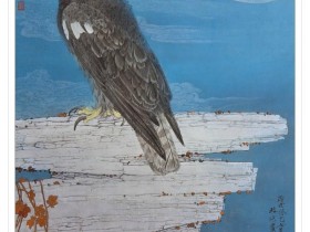 郑路迅工笔鹰《月夜》