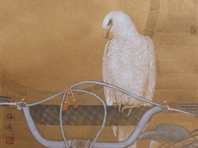 郑路迅工笔鹰《自得其乐》