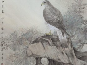 郑路迅工笔鹰《劲松》