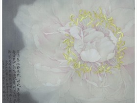 郑路迅工笔牡丹《落尽春红始见花》