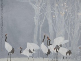 郑路迅生宣工笔鹤《素雪无暇》
