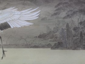 郑路迅工笔鹤《霜翎不染泥》