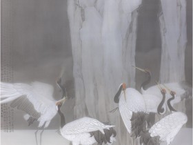 郑路迅工笔鹤《欲作乘槎客》