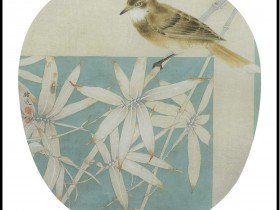 郑路迅工笔花鸟执扇《西窗下》之二