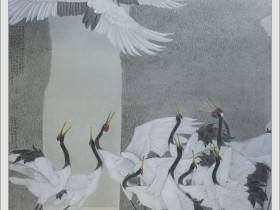 郑路迅工笔鹤《素羽无暇》