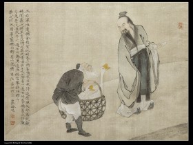 郑路迅工笔人物《拟清人笔意-羲之换鹅》