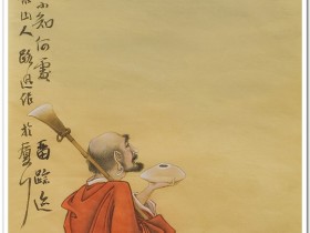 郑路迅工笔画《红衣罗汉》