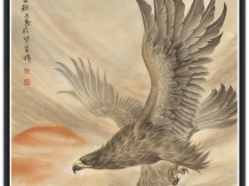 郑路迅工笔鹰《追日》