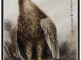 郑路迅工笔鹰《万里一击中》