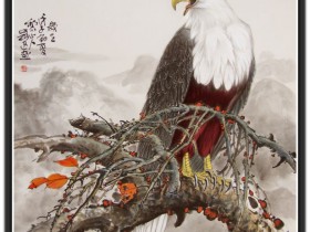 郑路迅工笔鹰《万里江山》