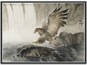 郑路迅工笔鹰《人间仙境》