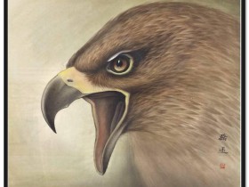 郑路迅工笔鹰《空谷啸声》