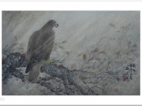郑路迅工笔鹰《啸风》