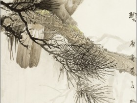 郑路迅工笔鹰《独占鳌头》