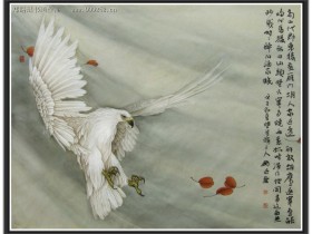 郑路迅工笔鹰《独舞秋风》