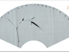 郑路迅写意画粉彩扇面【四君子】