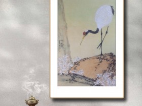 郑路迅工笔鹤《秋山寻幽》