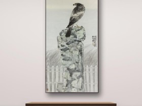 郑路迅写意鹰《雄姿掣影》