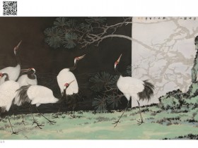 郑路迅生宣工笔《云鹤游天》