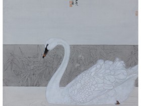 郑路迅工笔《临风添雅韵》