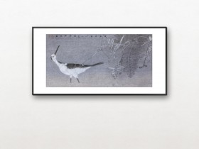 郑路迅工笔《 翠鹬翻风窥浅水》