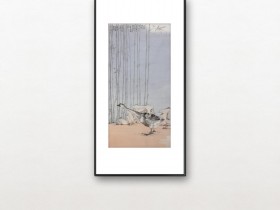 郑路迅写意画《腊后闲行村舍边》