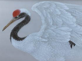 郑路迅工笔鹤《声闻于野》