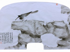 郑路迅工笔扇面《石林雅趣》系列