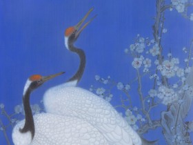 郑路迅工笔丹顶鹤《恬淡悠闲自还家》