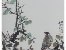 郑路迅小写意花鸟《翠枝灵羽》系列