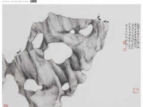 郑路迅工笔 《玲珑三客》