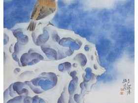 郑路迅工笔太湖石《素石问青冥》